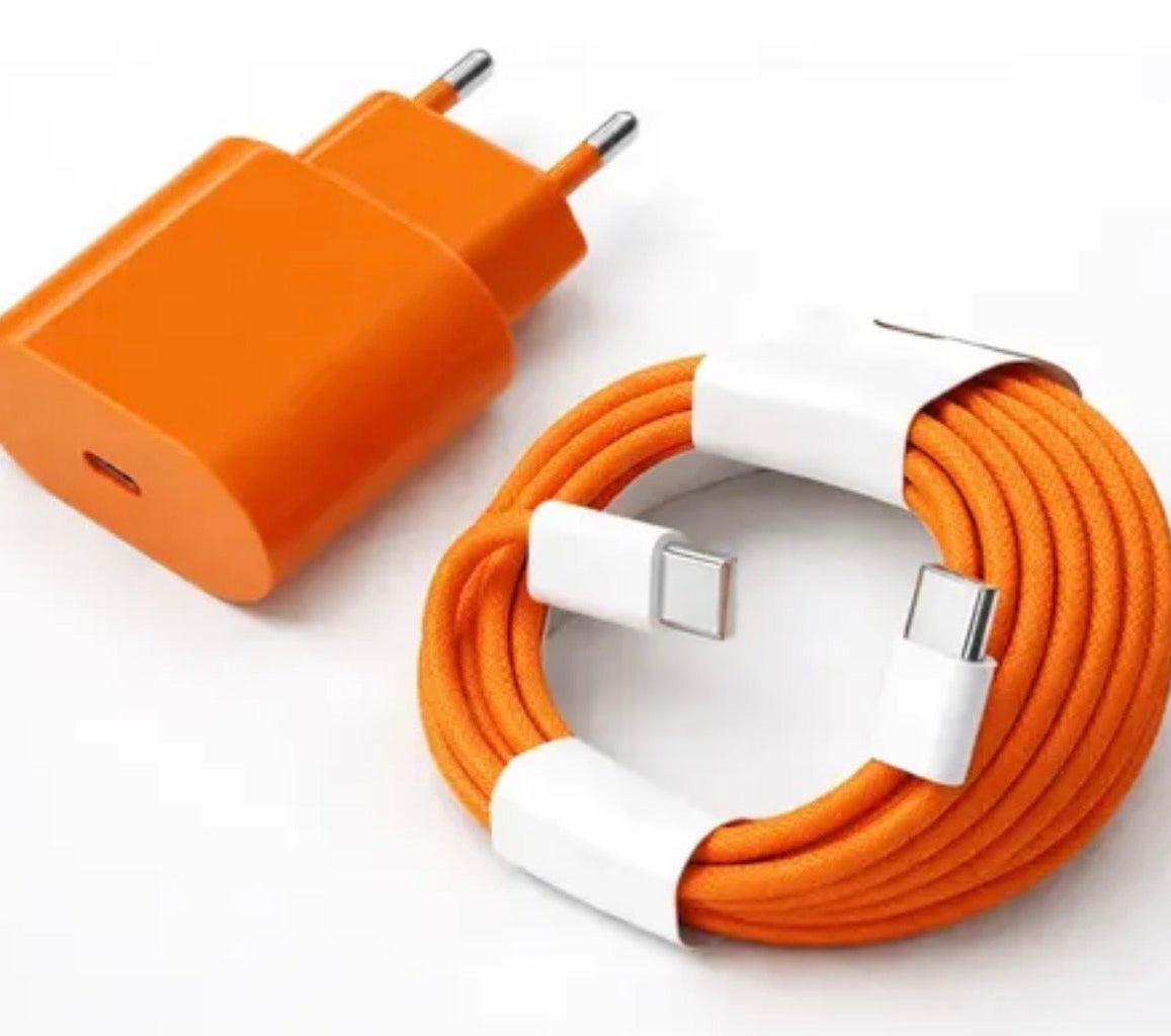 35W USB-C Fast Charger Set – USB-C to USB-C Cable | Turbo Charging Adapter