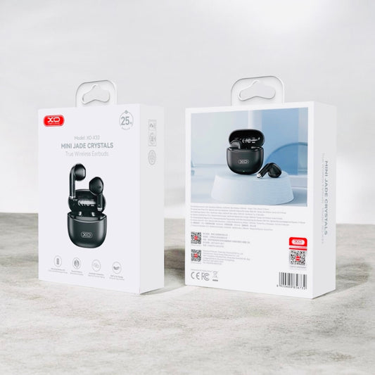 XO X33 Mini Jade Crystals True Wireless Earbuds – Stereo Sound, Auto Pairing, Long Battery Life, Half In-Ear Comfort