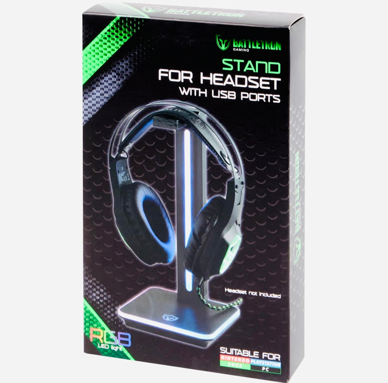 Battletron RGB Gaming Headset Stand with USB Charging Ports