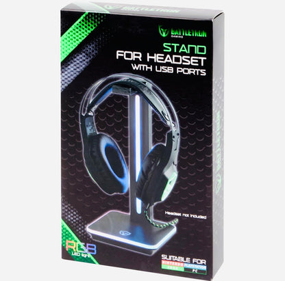 Battletron RGB Gaming Headset Stand with USB Charging Ports