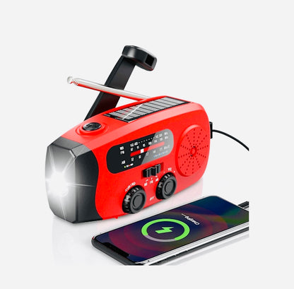 Emergency Solar Radio with 4000mAh Power Bank, LED Light & SOS Alarm