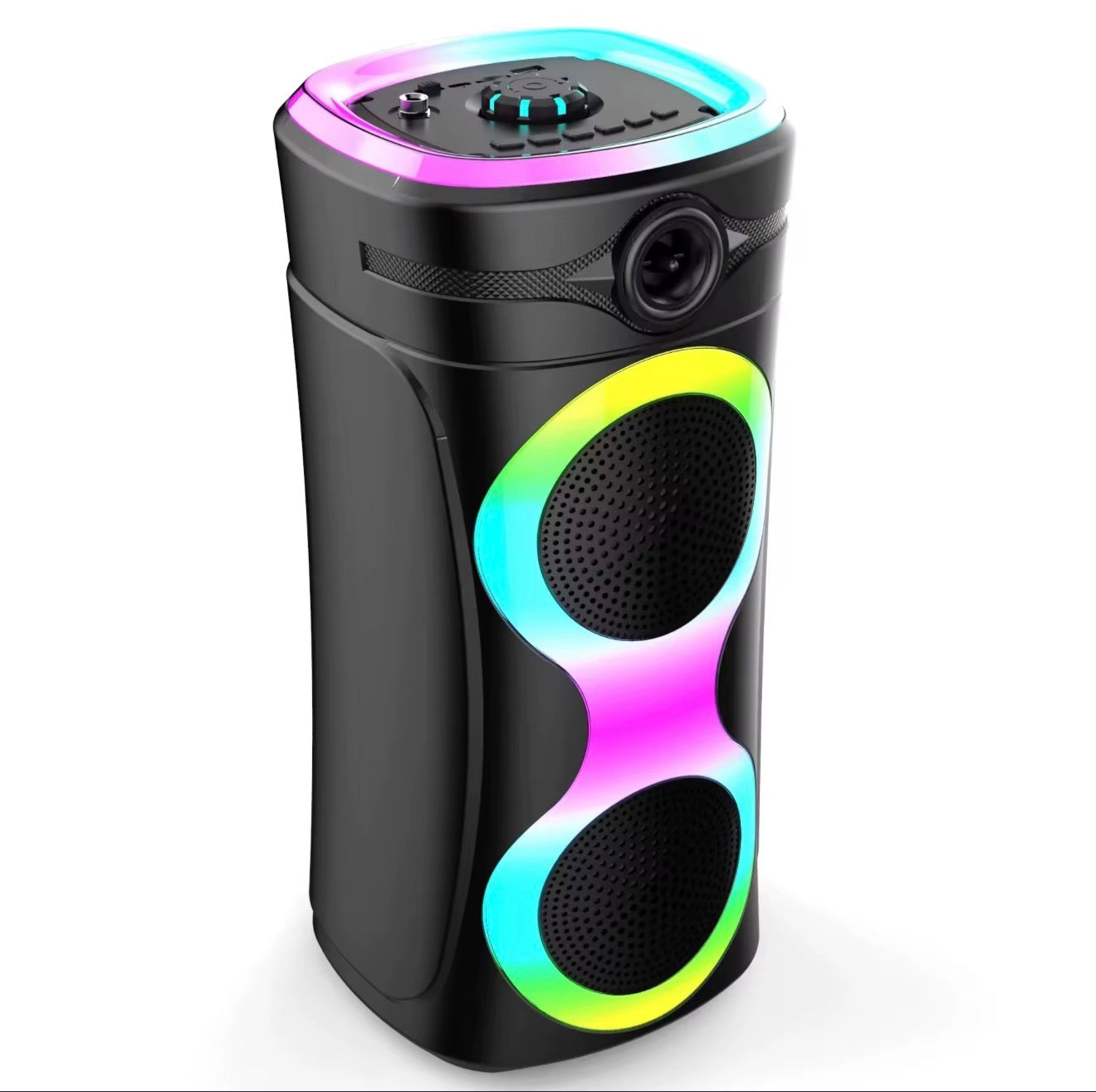 CS-4415 Bluetooth Speaker – Dual 4” Drivers RGB Light | Portable Karaoke Speaker