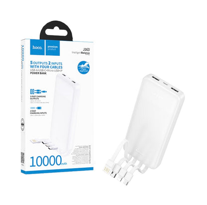 HOCO J163 10000mAh Power Bank – Multi Cable Fast Charging
