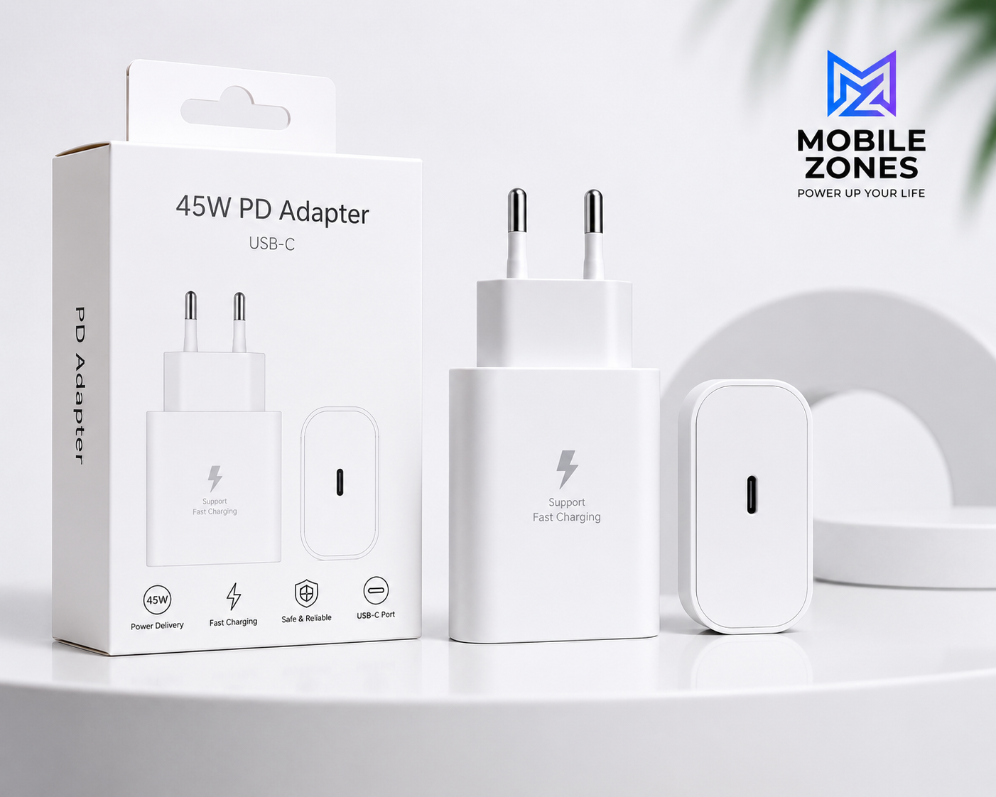 45W PD Fast Charging Adapter USB-C Wall Charger | Safe & Reliable