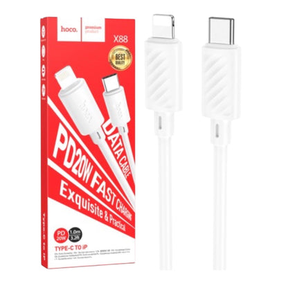 Hoco X88 Type-C to Lightning 20W PD Fast Charging Cable (1M / 3.2FT) – iPhone Fast Charge & Data Sync Cable